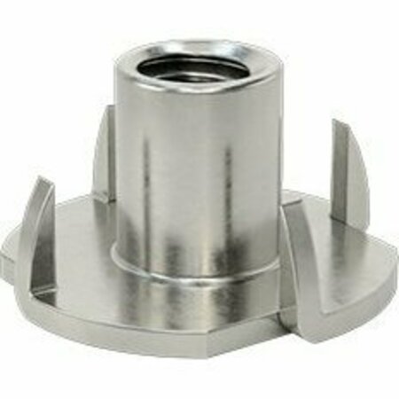 BSC PREFERRED Tee Nut Insert for Wood 18-8 Stainless Steel 1/4-20 Thread Size 0.425 Installed Length, 10PK 90973A029